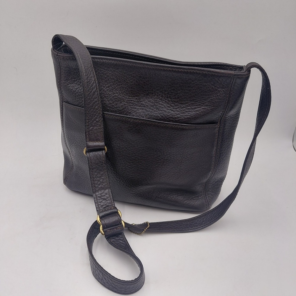 Vtg Coach Brown Pebbled Leather Crossbody Bag 4924 Brass Purse Luxury Classic
